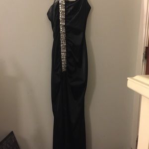 Faviana black prom gown.